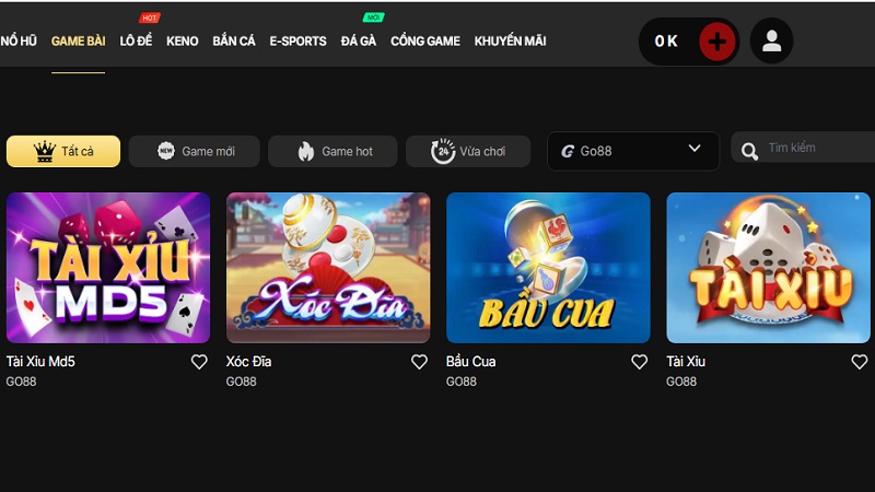 GO88 là nhà cung cấp game bài Vibet uy tín