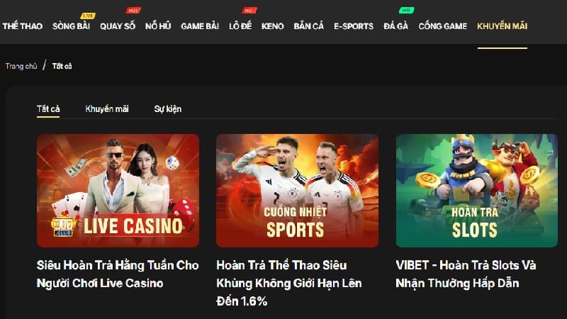 Khuyến mãi Vibet siêu khủng