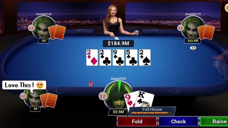 Poker có luật chơi siêu đơn giản tại casino Vibet