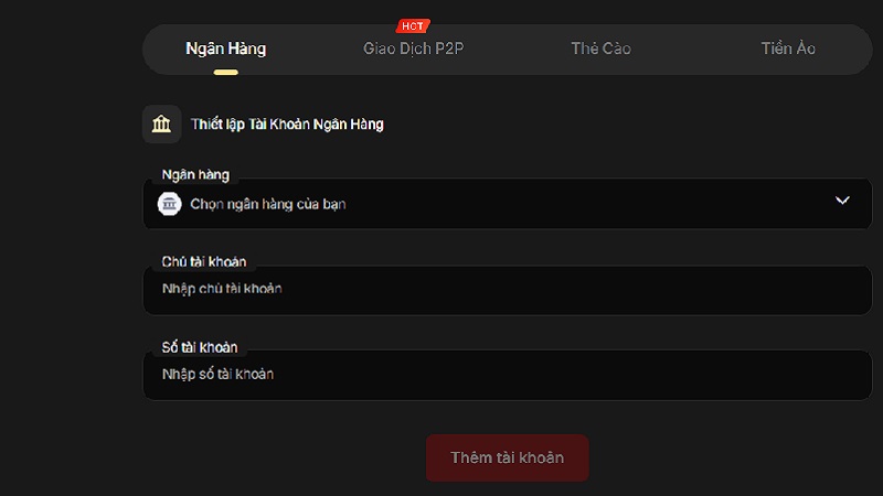 Rút tiền Vibet qua ngân hàng đơn giản